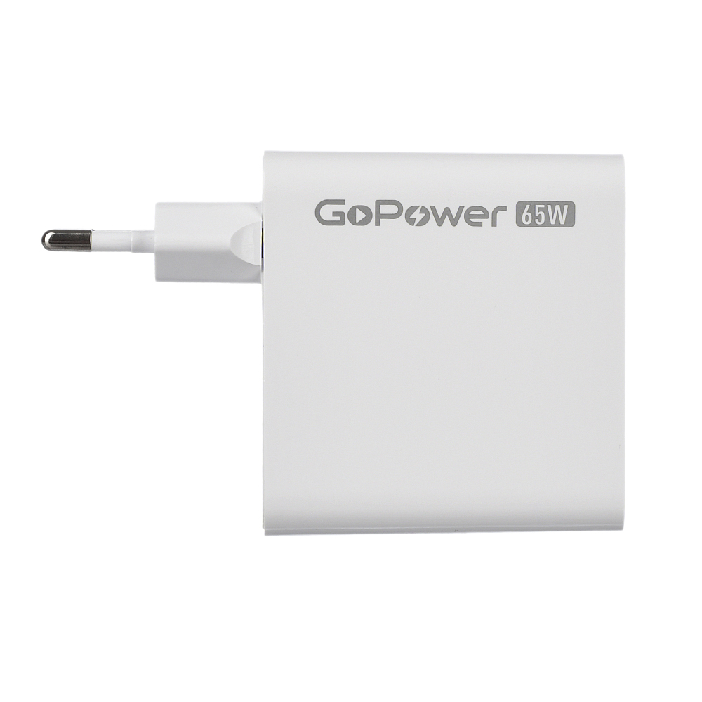 00-00028405 Сетевое З/У GPQC10 1USB+2Type-C 65W QC3.0 GAN белый, GoPower