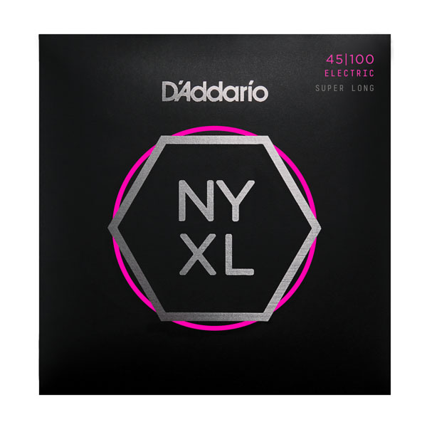 NYXL45100SL NYXL Комплект струн для бас-гитары, никел, Super Long, Regular Light, 45-100, D'Addario