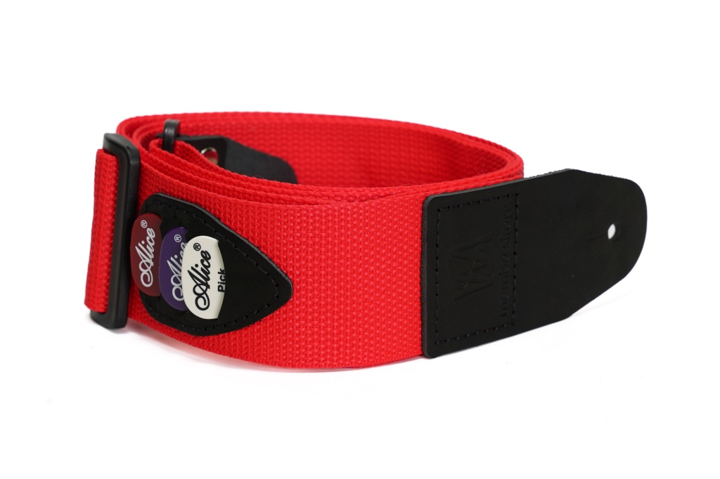 MB5030-090 Ремень для гитары, нейлоновый, красный, Mamba straps