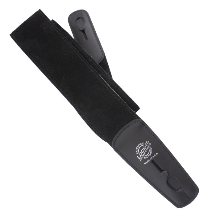 LIS-200-S275-BLK Ремень для гитары с блокировкой, замша, чёрный, Lock-It Straps, D'Andrea