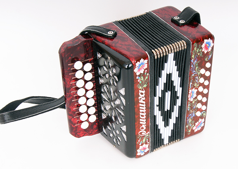C20X-C-RED Гармонь "Ромашка" 15х12-I, красная, Шуйская гармонь