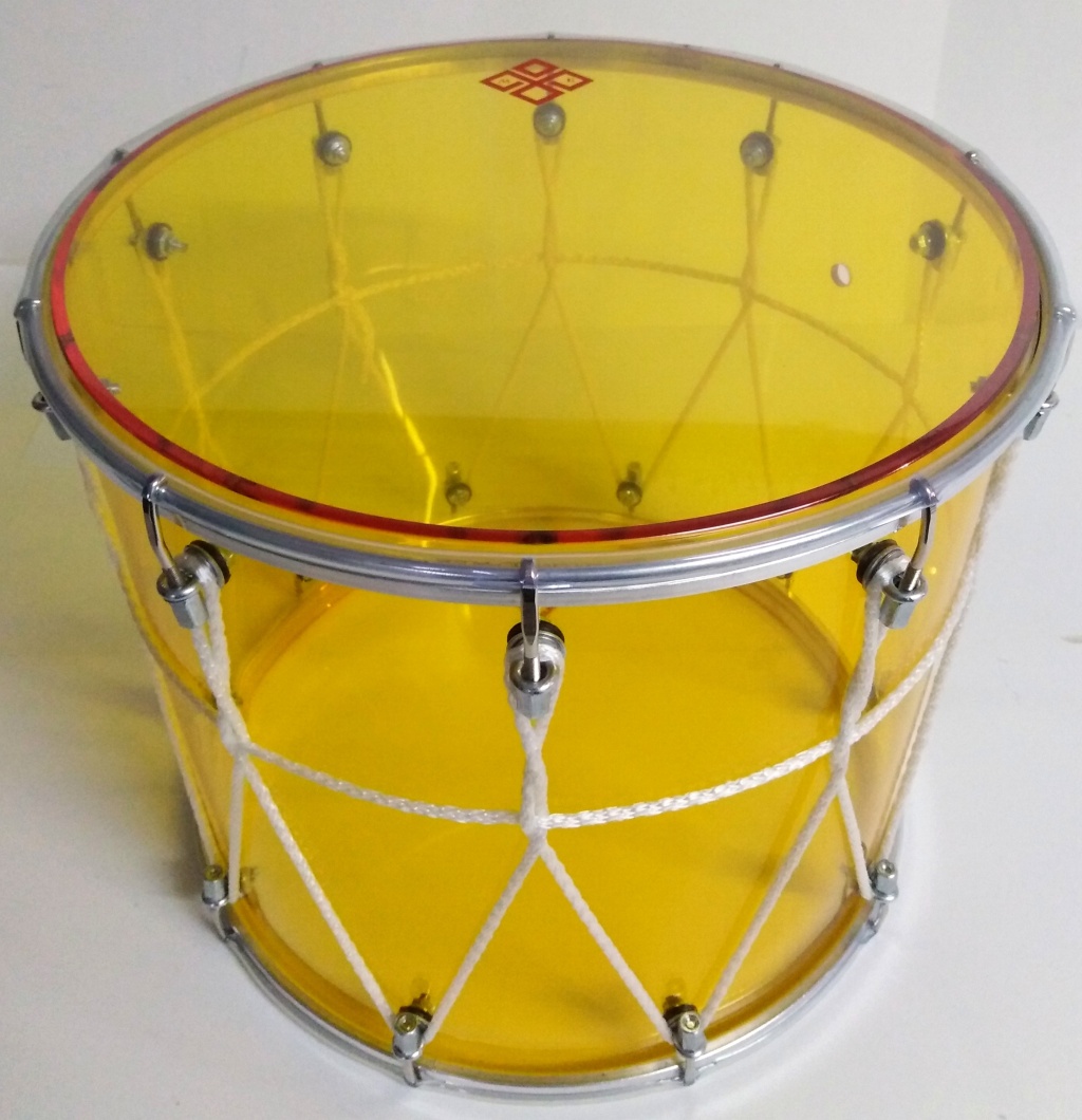 BKA-14Jv Барабан кавказский 14", акрил 34х36см, с верёвкой, желтый, Мастерская Бехтеревых