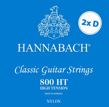 800HT2D Blue SILVER PLATED Комплект струн (две струны РЕ) для классической гитары. Hannabach