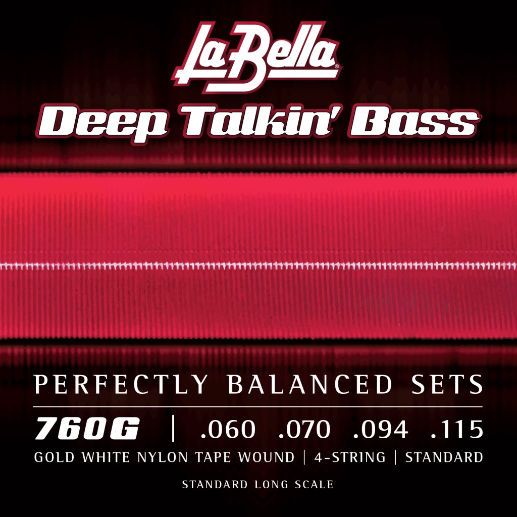 760G Gold White Nylon Комплект струн для бас-гитары, бронза/белый нейлон, 60-115, La Bella