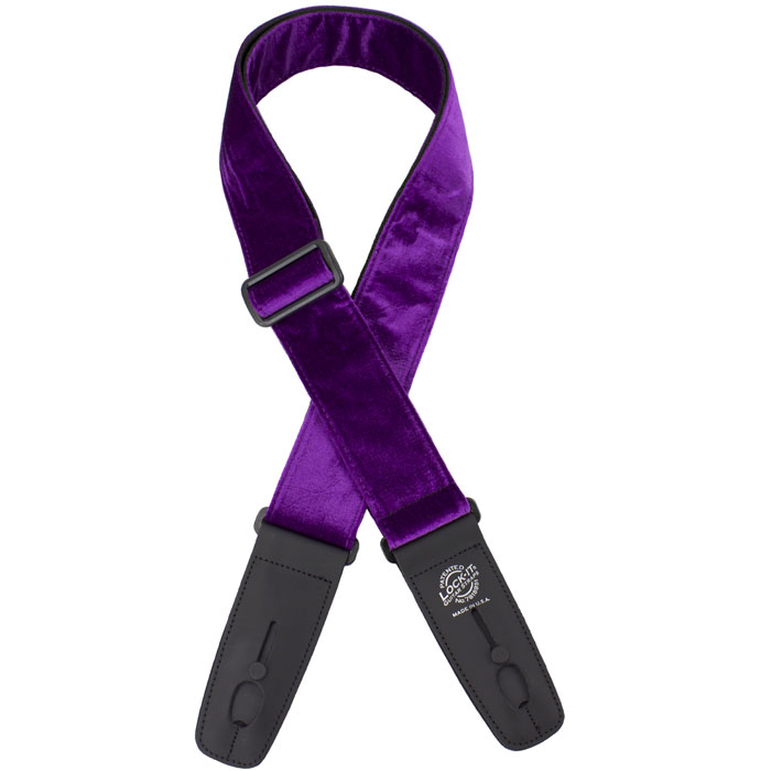 LIS-021-CV2-PUR Ремень для гитары с блокировкой, бархат, фиолетовый, Lock-It Straps, D'Andrea