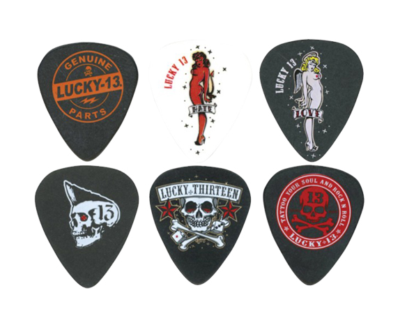 L13BP.60 Lucky 13 B Медиаторы 6шт, толщина 0,60мм, Dunlop