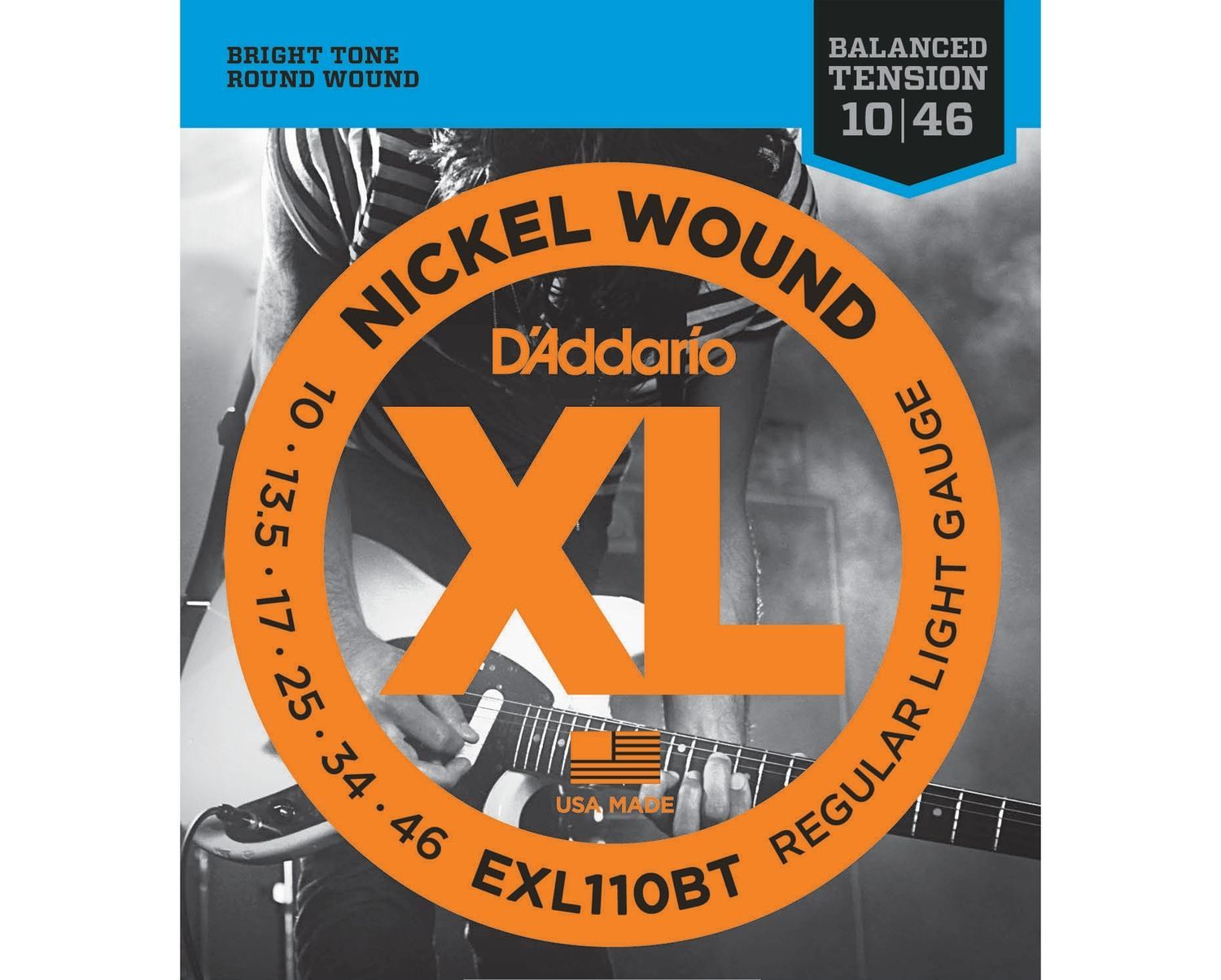 D'ADDARIO EXL110BT - струны для электрогитары, Regular Light, никель,10-46, Balanced Tension