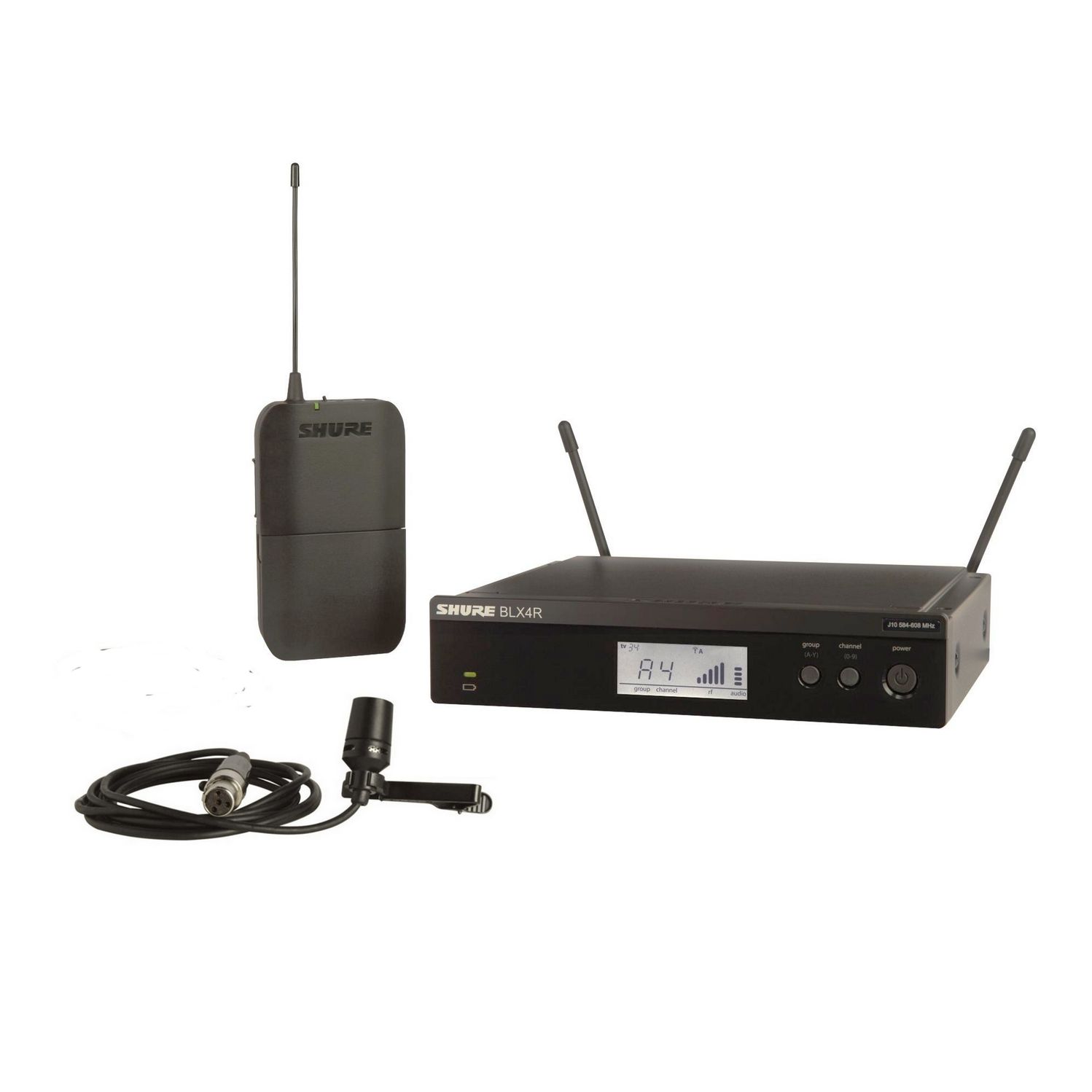SHURE BLX14RE/CVL M17 - радиосистема c петличным микрофоном CVL, крепление в рэк