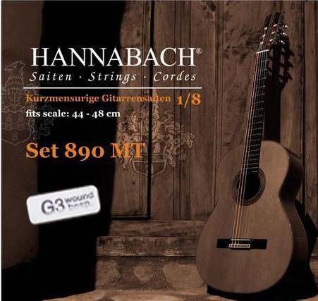 890MTGW18 KINDER GUITAR SIZE Струны для классической гитары 1/8 нейлон/посеребренные Hannabach