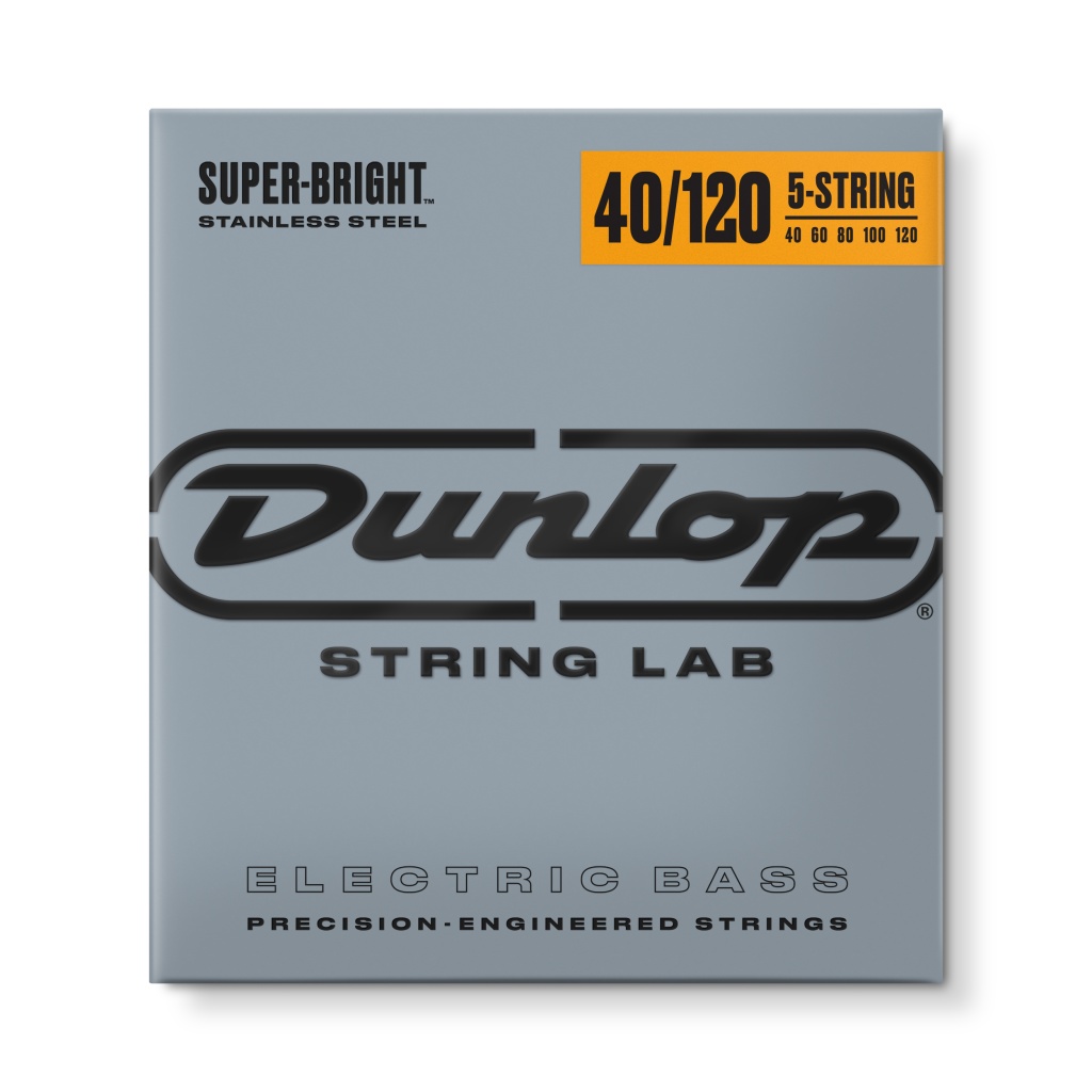 DBSBS40120 Super Bright Комплект струн для 5-струнной бас-гитары, нерж.сталь, Light, 40-120, Dunlop