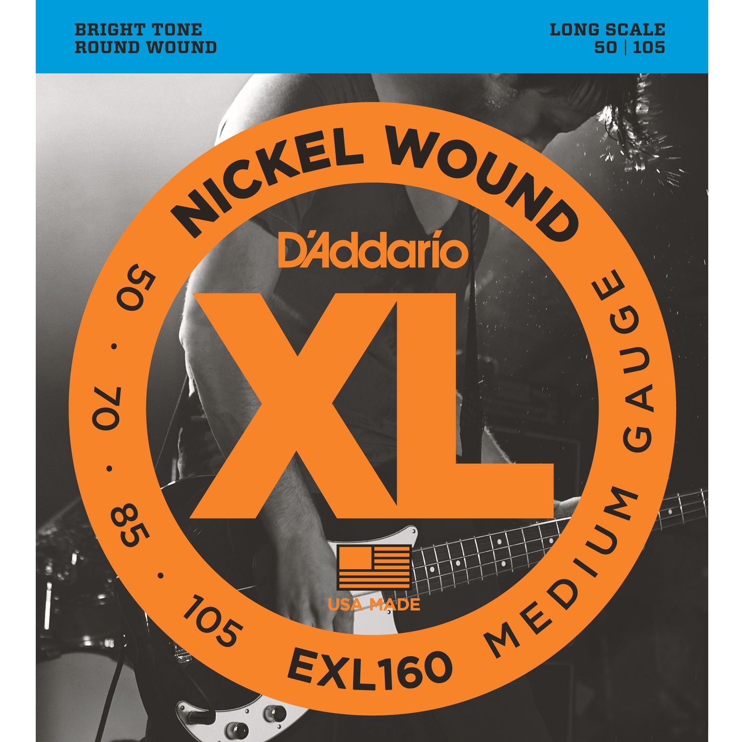 D'ADDARIO EXL160 - струны для БАС-гитары, regular long, 050-105.