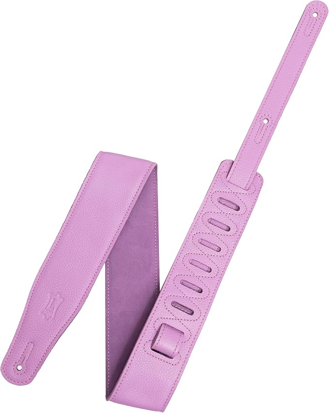 M26GFP-PNK Pastel Leather Series Ремень для гитары, кожаный, розовый, Levy's