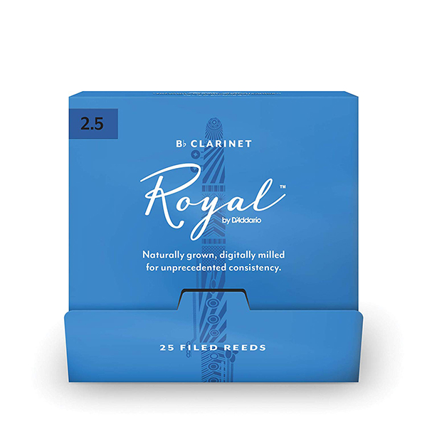 RCB0125-B25 Rico Royal Трости для кларнета Вb, размер 2.5, 25шт в индивидуальной упаковке, Rico