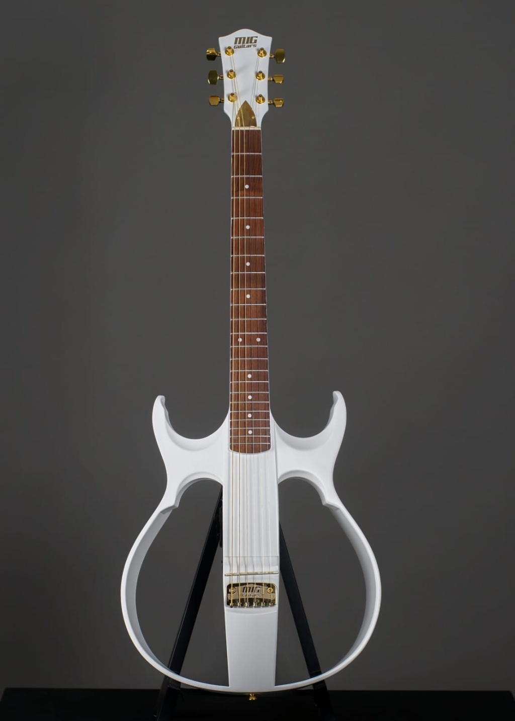 SG1WH24 SG1 Сайлент-гитара, белая, MIG Guitars