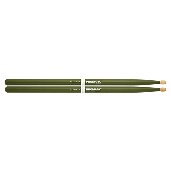 TX2BW-GREEN 2B Барабанные палочки, зеленые, орех гикори, деревянный наконечник, ProMark
