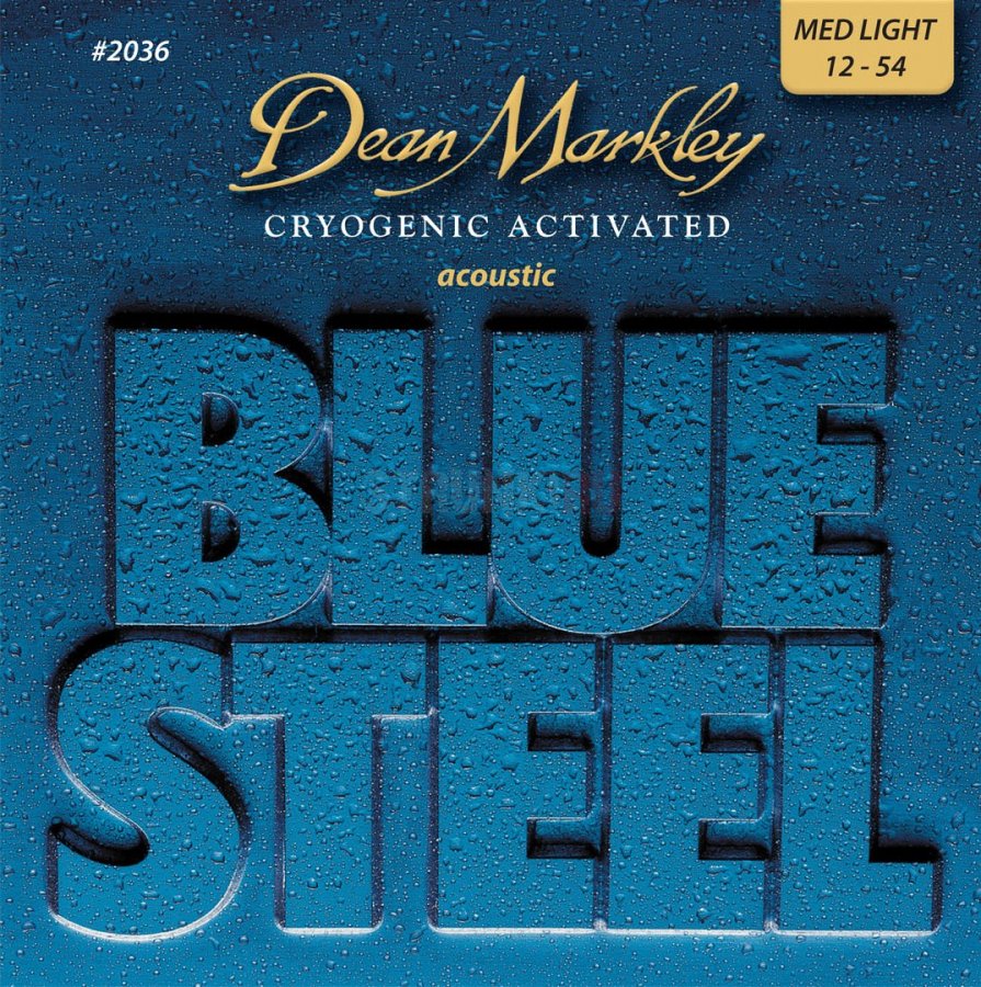 DM2036 Blue Steel Комплект струн для акустической гитары, латунь, 12-54, Dean Markley