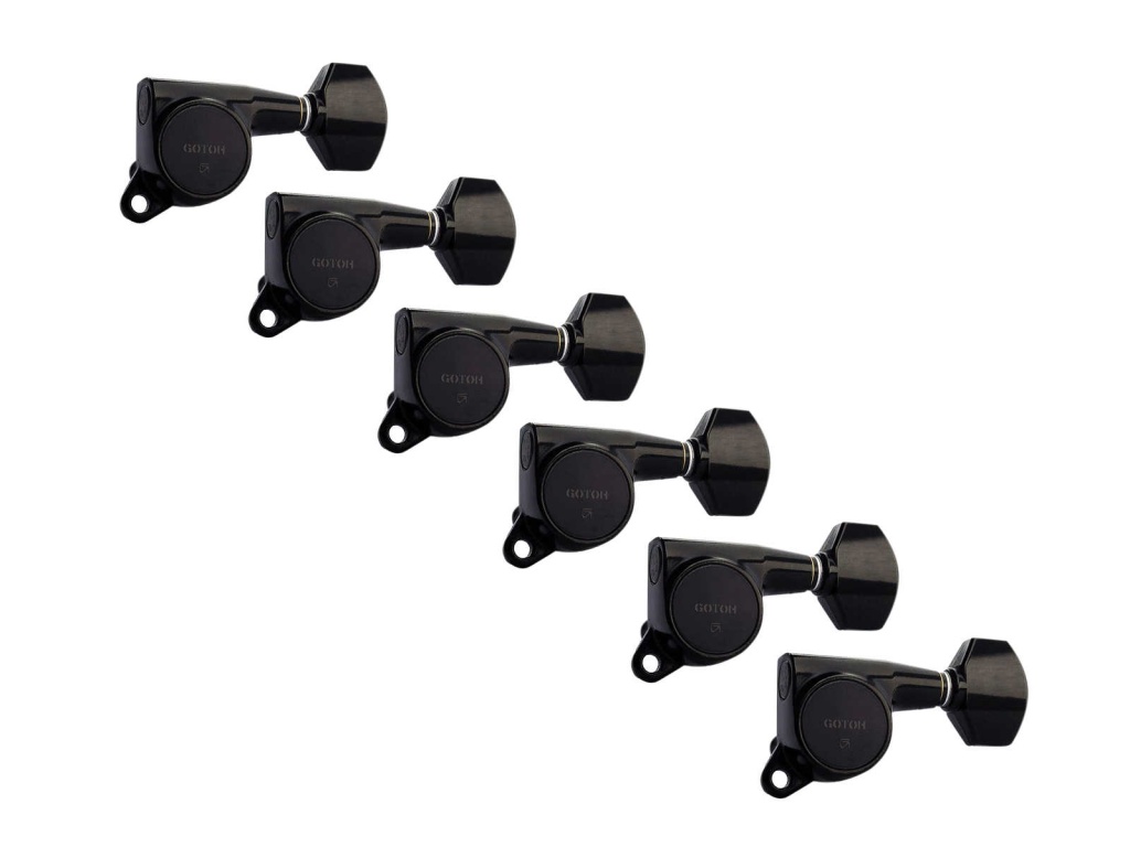 SG381-07-B-L6 Колки для гитары 6л, черные, Gotoh