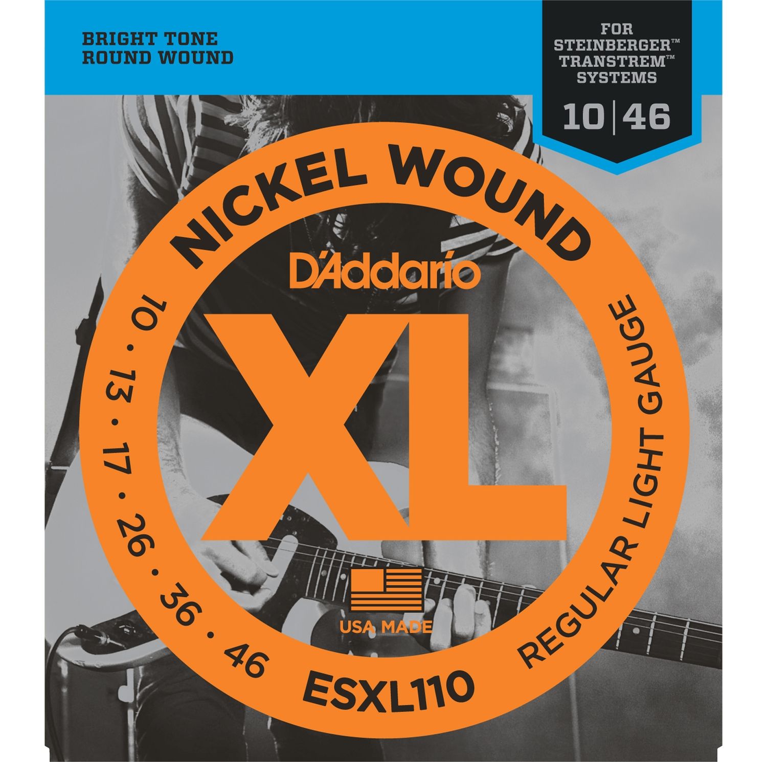 D'ADDARIO ESXL110 - струны для электрогитары, 010/046. (шарик на 2 концах)