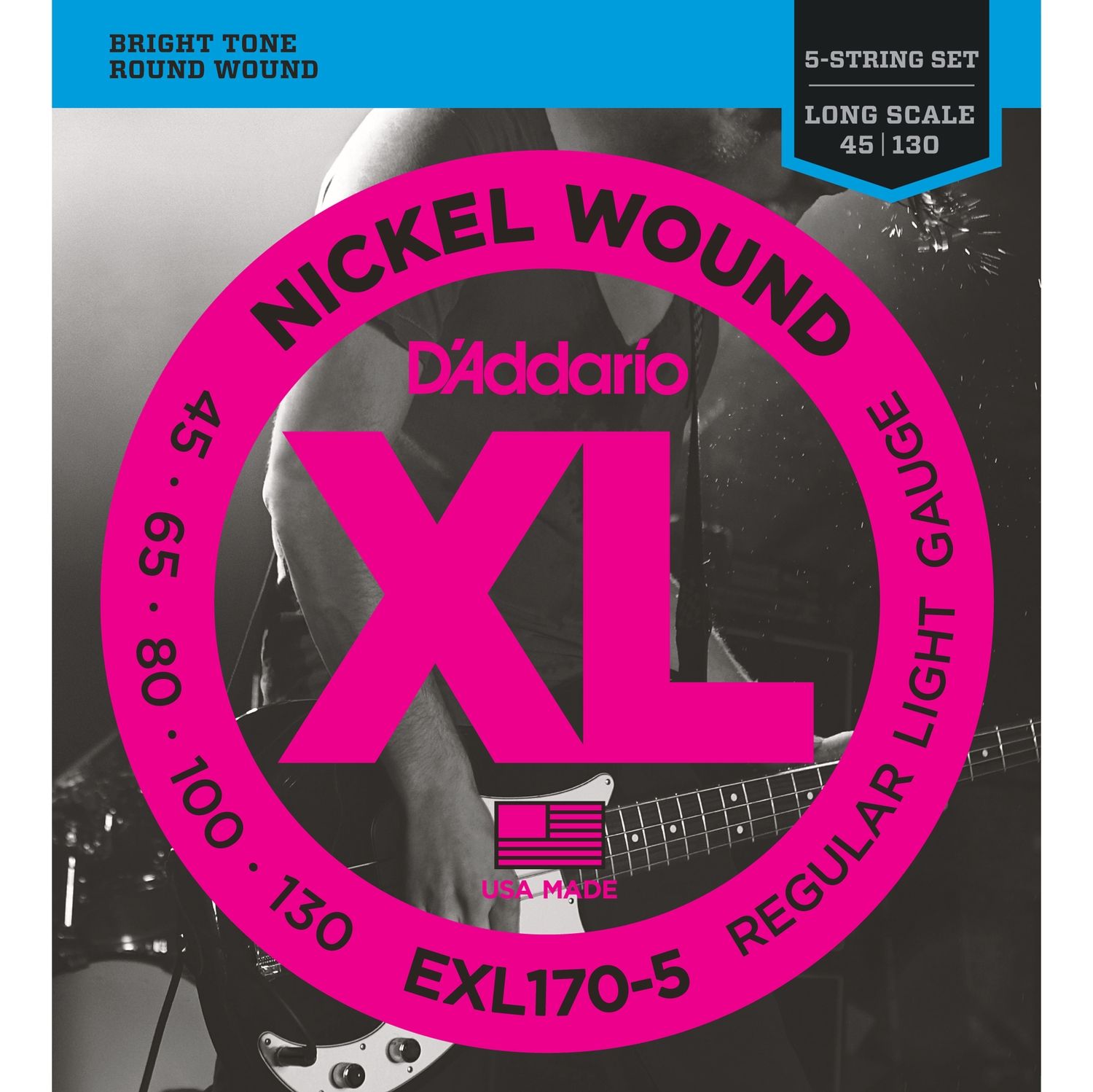 D'ADDARIO EXL170-5 - струны для БАС-гитары, 5 струн, soft long, 045-130