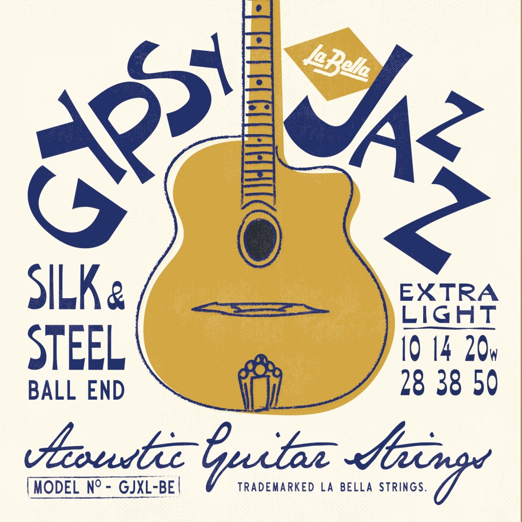 GJXL-BE Gypsy Jazz Компект струн для акустической гитары, посеребренные, 10-50 La Bella