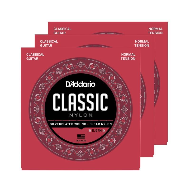 D'ADDARIO EJ27N-3D - струны для классической гитары, Normal Tension(в комплекте 3 упаковки)