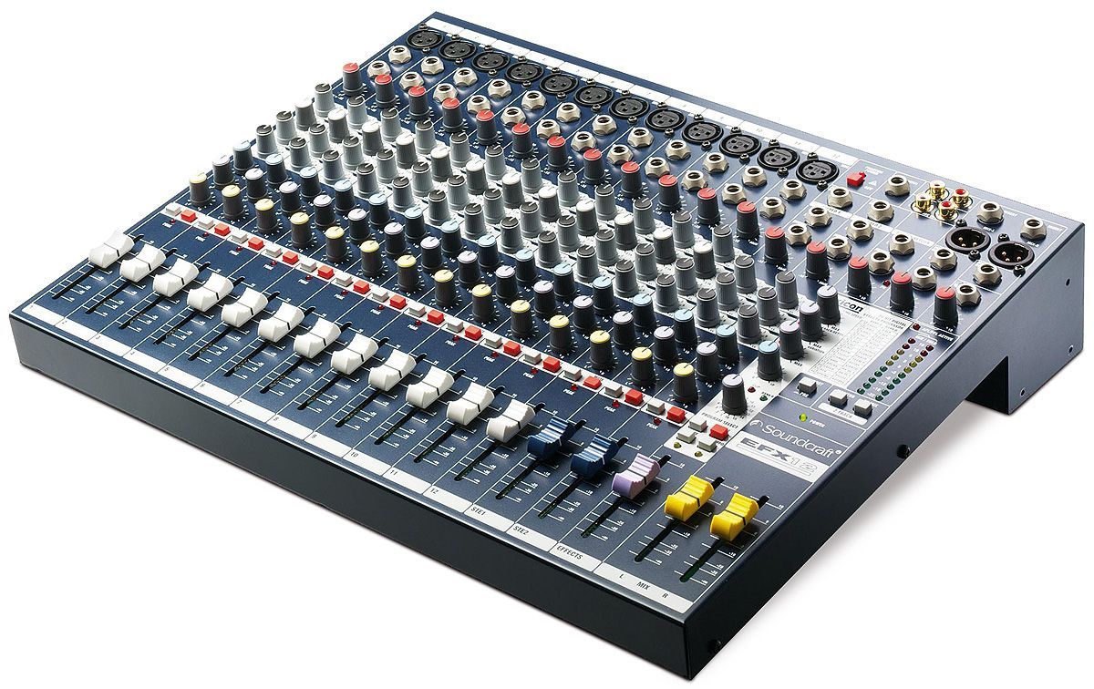 SOUNDCRAFT EFX12 - микшер 12 моно, 2 стерео, 2 Aux. процессор эффектов Lexicon. 32 пресета,