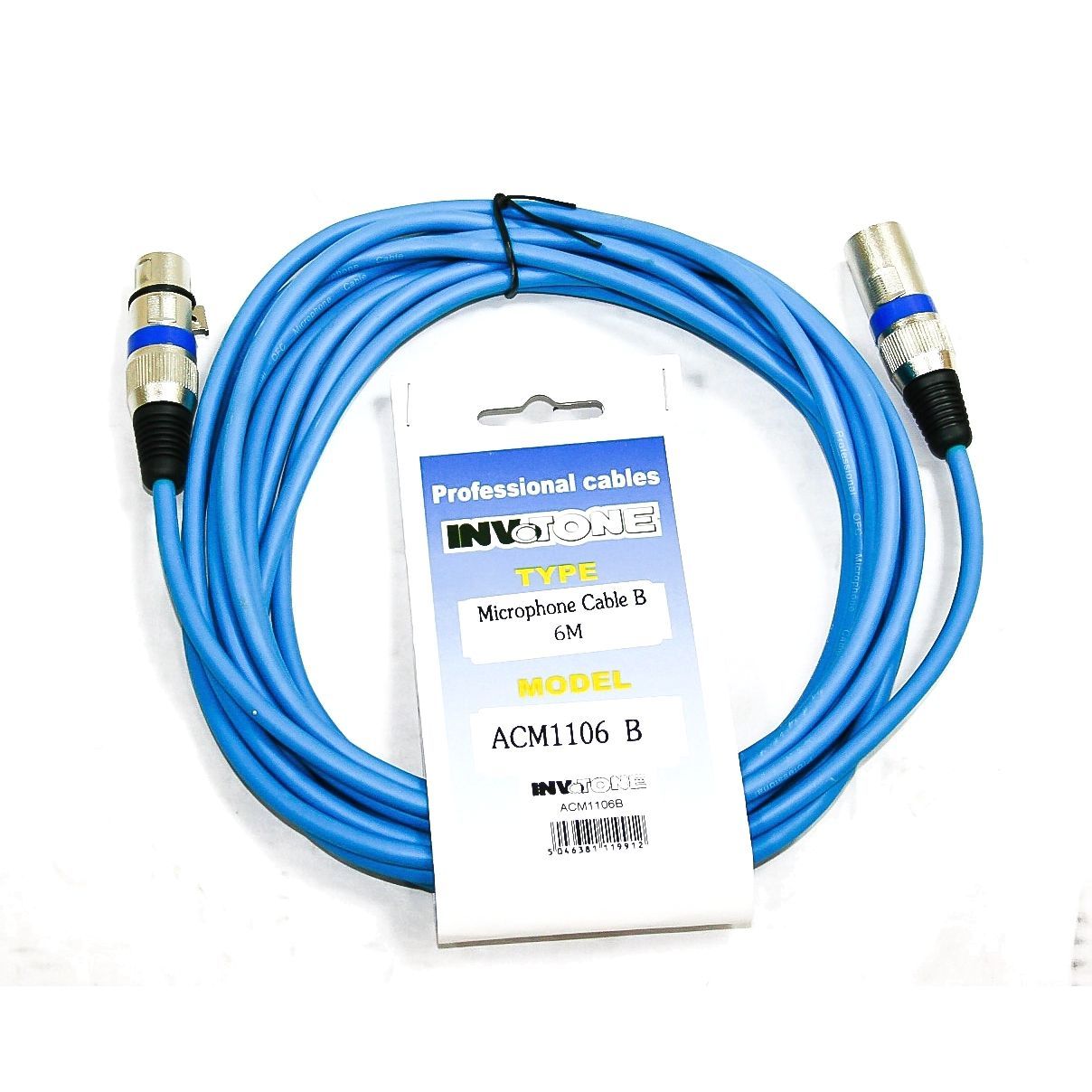 INVOTONE ACM1105 B - микрофонный кабель, XLR(папа) <-> XLR(мама), , длина 5 м (синий)