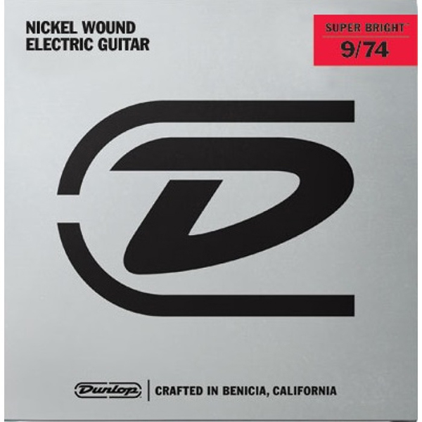 DESBN0974 Super Bright Комплект струн для 8-стр электрогитары, никелированные, Hybrid, 9-74, Dunlop