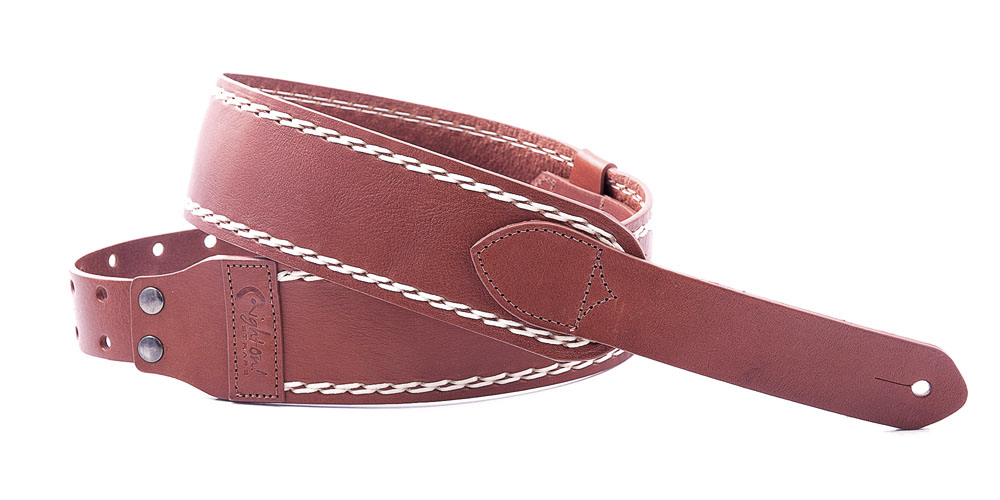 8401060010381 Big Ремень для гитары, кожаный, светло-коричневый, RightOn Straps