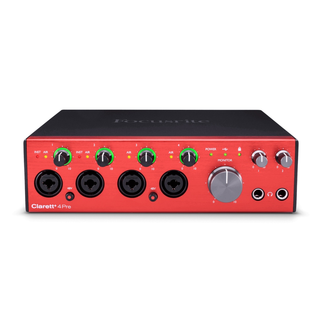 Clarett+4Pre Звуковая карта USB, 8 входов-4 выхода, 24 бит/192 кГц, Focusrite