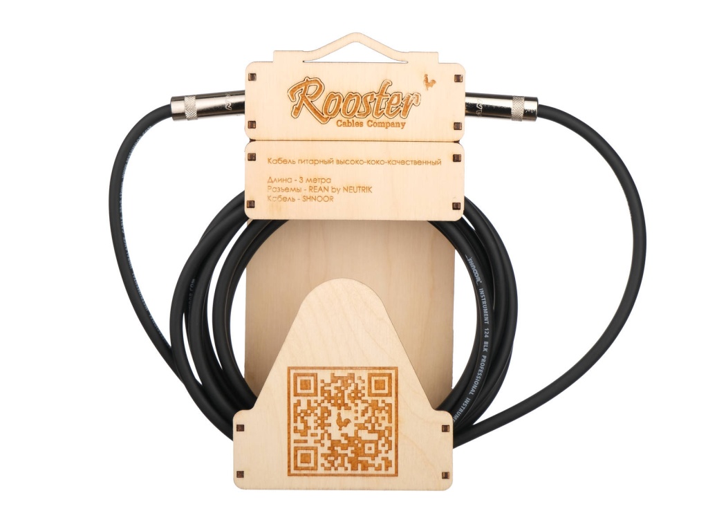 RUS1203 Кабель инструментальный, 3м, прямые коннекторы, Rooster.