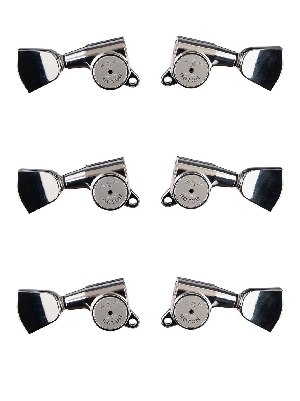 SG381-HAPM-04-C-L3+R3 Колки для гитары 3+3, локовые, хром, Gotoh