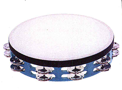THD10BL2 Тамбурин 10" с кожей, синий, два ряда бубенцов, Fleet