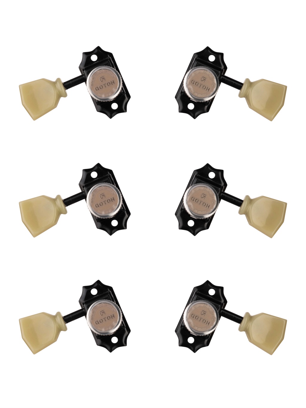 SD90-MGT-SL-B-L3+R3 Колки для гитары 3+3, локовые, черные, Gotoh