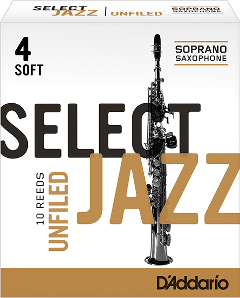 RRS10SSX4S Select Jazz Unfiled Трости для саксофона сопрано, размер 4 мягкие (Soft), 10шт, Rico