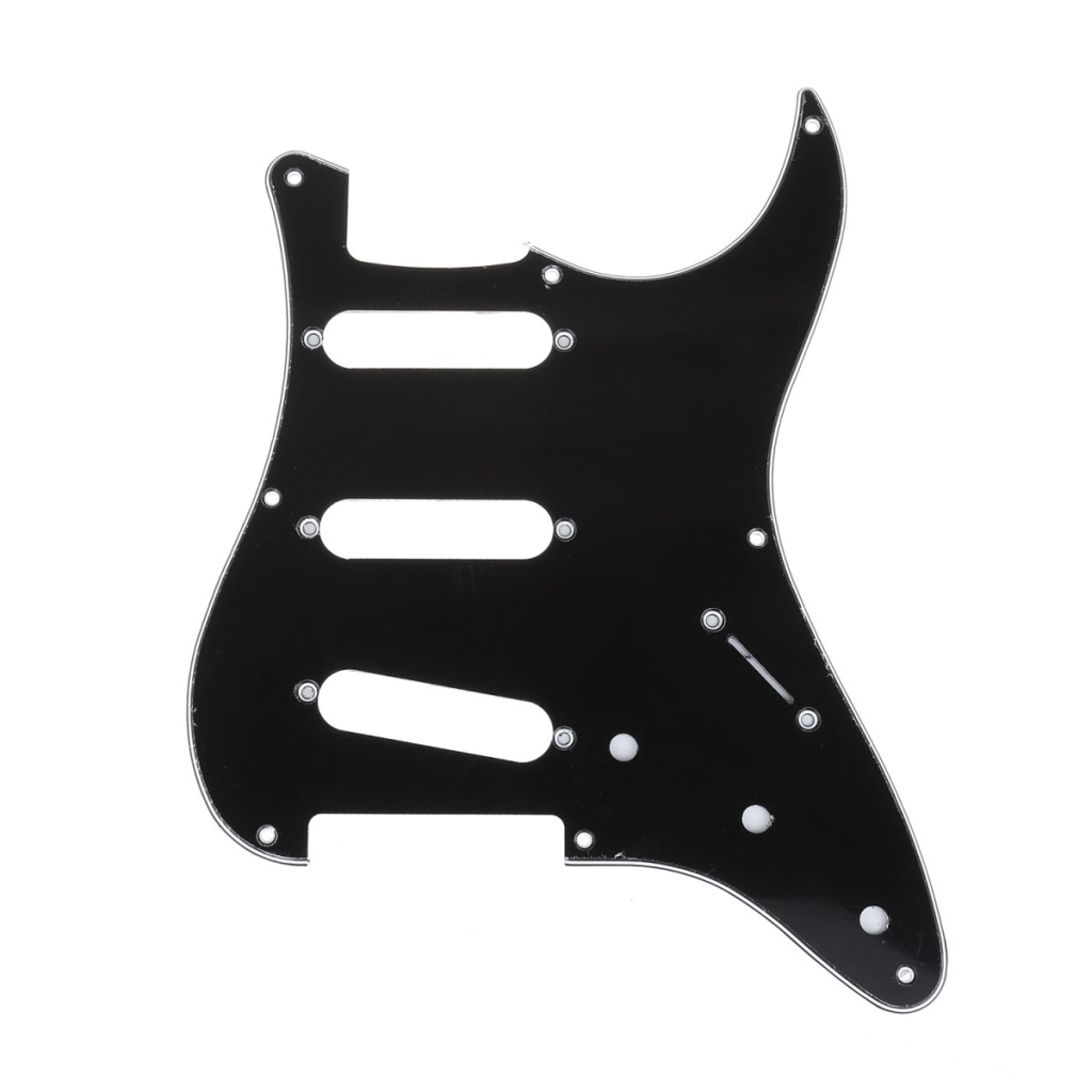MX1405BK Пикгард для гитары Fender Stratocaster Japan, 3 слоя, черная, Musiclily