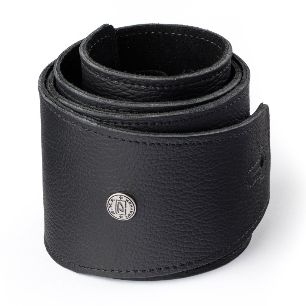 BMF10BK Ремень для гитары, черный, кожаный, ширина 3.5", Dunlop