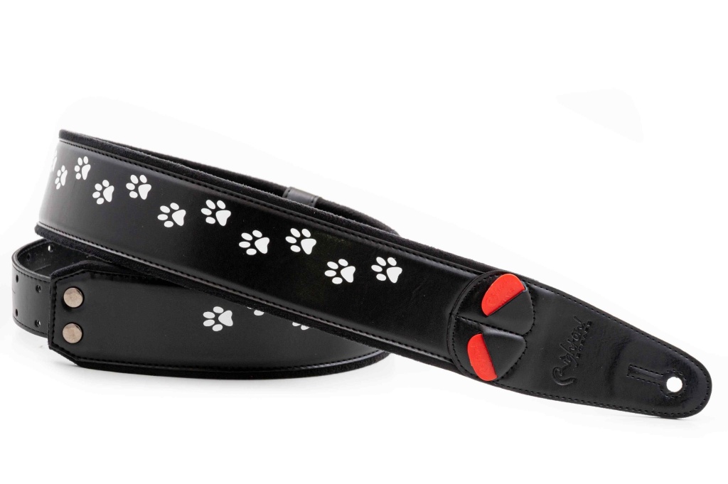 8436612540610 Mojo Cat Black Ремень для гитары, текстиль/синтетика, черный, RightOn Straps