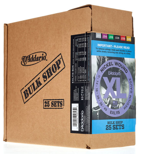 EXL115-B25 Nickel Wound Струны для электрогитары, Medium, 11-49, 25 комплектов, D'Addario