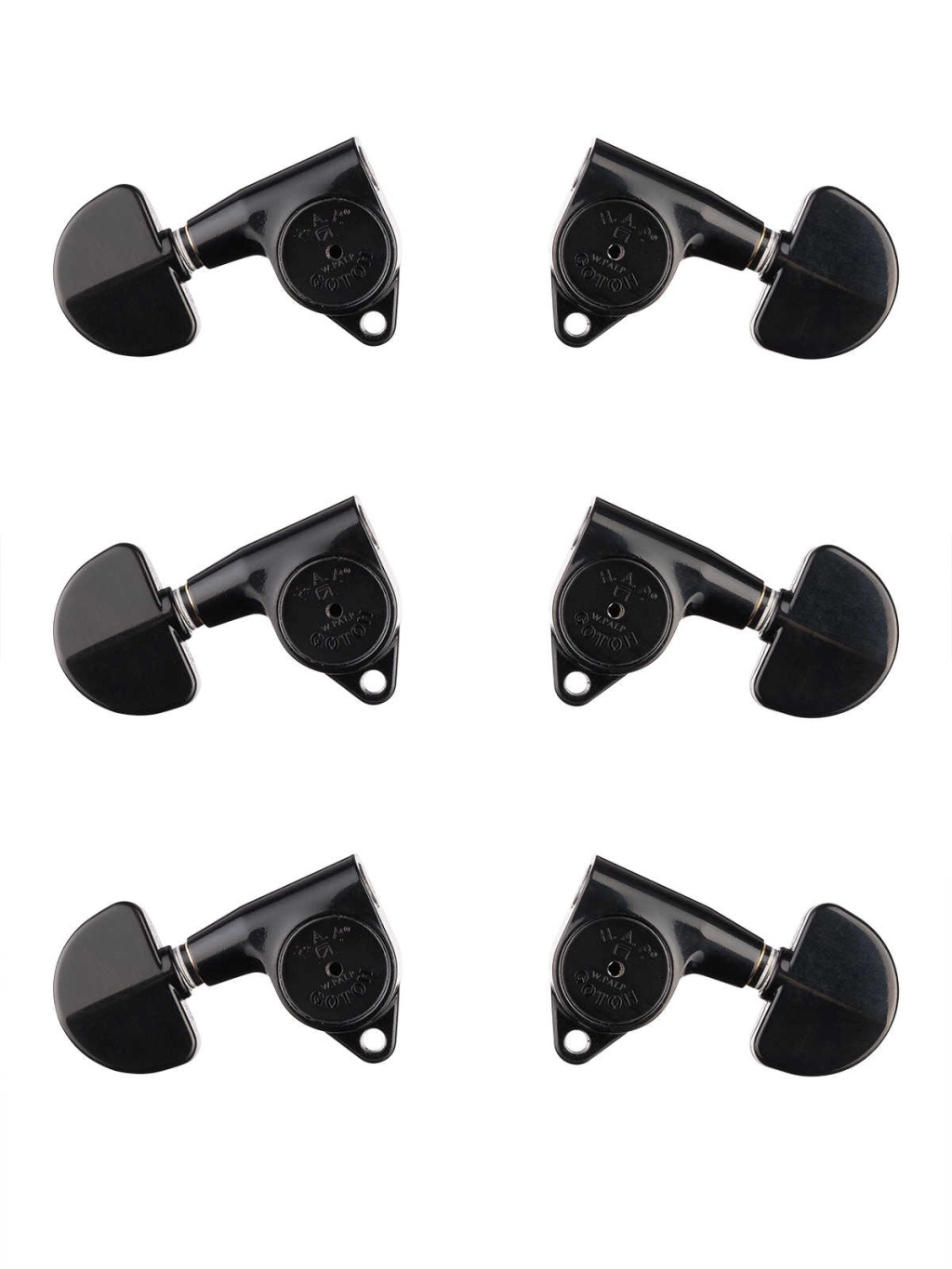 SG301-HAPM-20-B-L3+R3 Колки для гитары 3+3, локовые, черные, Gotoh