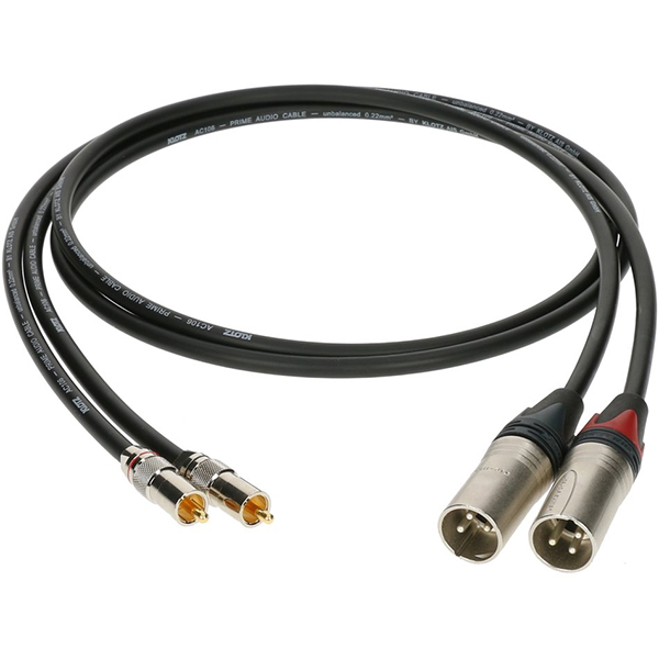 ALPM015 Кабель акустический XLRm-RCA, 1,5м, 2шт, Klotz