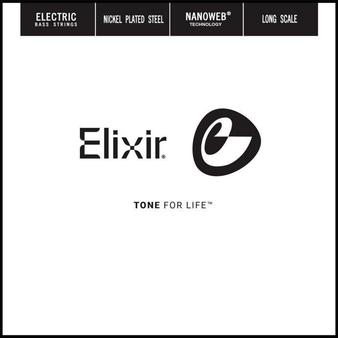 15350 Nanoweb Отдельная струна для бас-гитары, никелированная, .050, Elixir