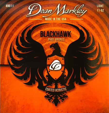 DM8011 Blackhawk Pure Bronze Комплект струн для акустической гитары,с покрытием, 11-52, Dean Markley