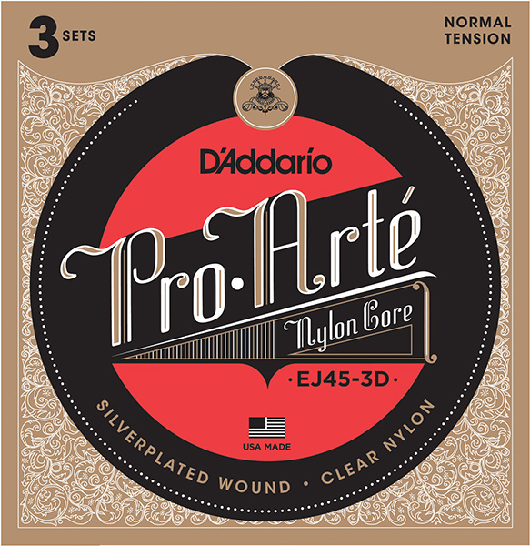 EJ45-3D Pro-Arte Струны для классической гитары, нейлон, Normal, 3 комплекта, D'Addario