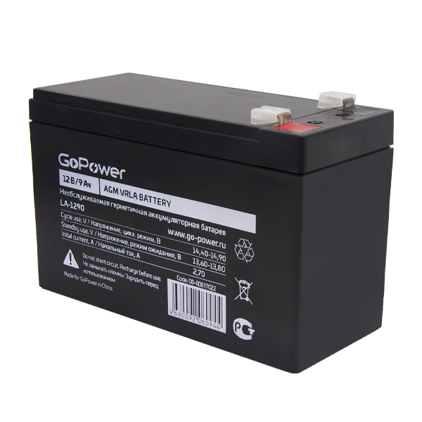 00-00017022 LA-1290 Аккумулятор cвинцово-кислотный 12В, GoPower