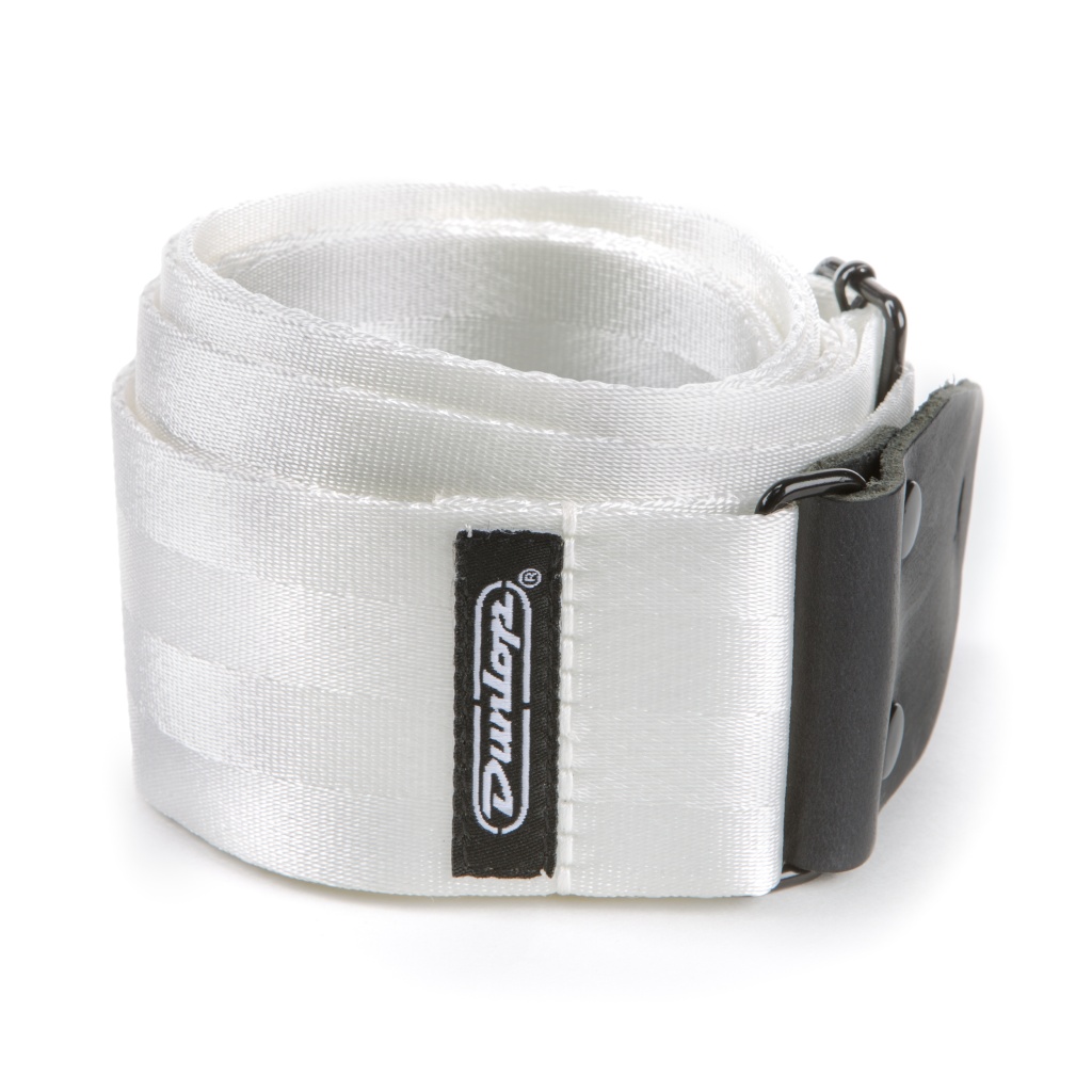 DST70-01WH Deluxe Seatbelt Ремень для гитары, белый, Dunlop