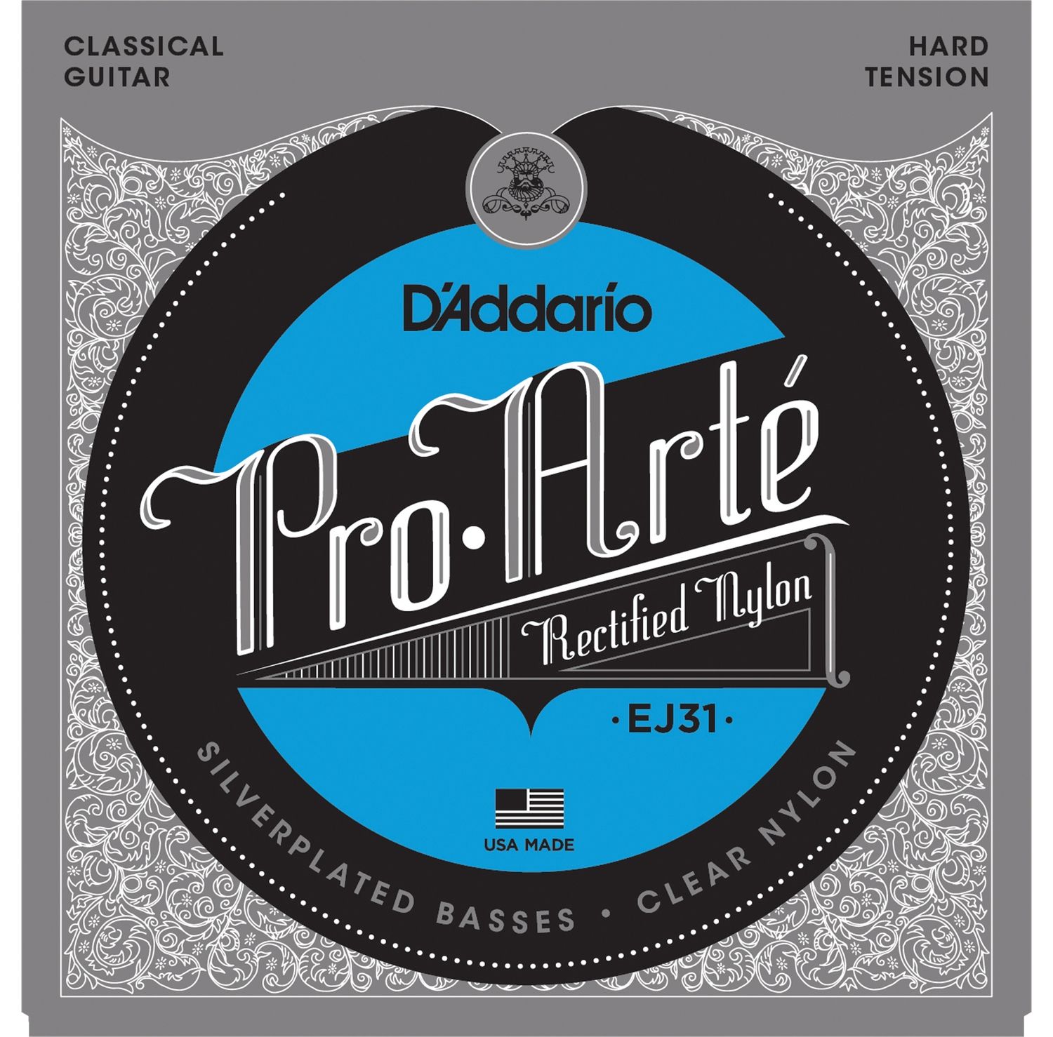 D'ADDARIO EJ31 - струны для классической гитары, серебро (Silver), Hard Tension