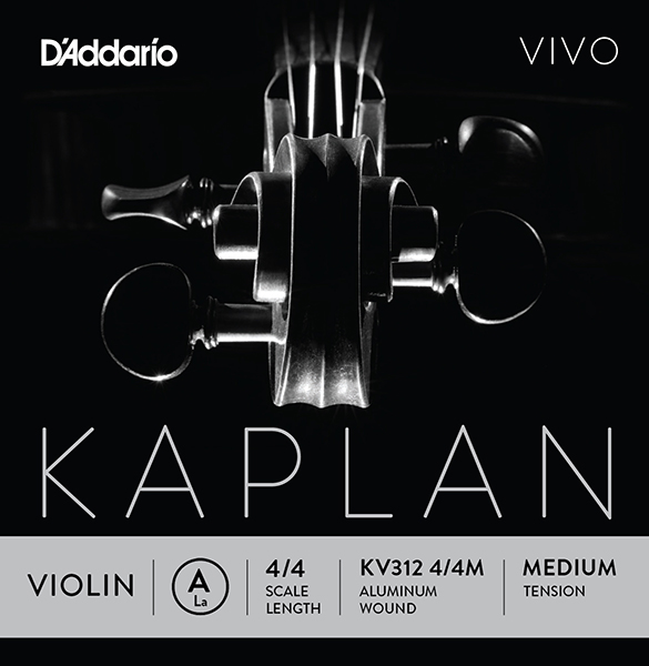 KV312-4/4M Kaplan Vivo Отдельная струна A/Ля для скрипки размером 4/4, среднее натяжение, D'Addario
