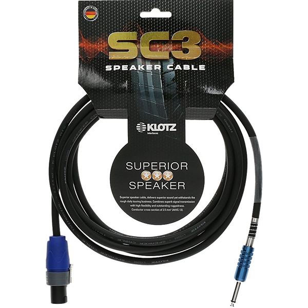 SC3-SP02SW SC3 Кабель акустический SpeakON-6.35мм, 2м, Klotz