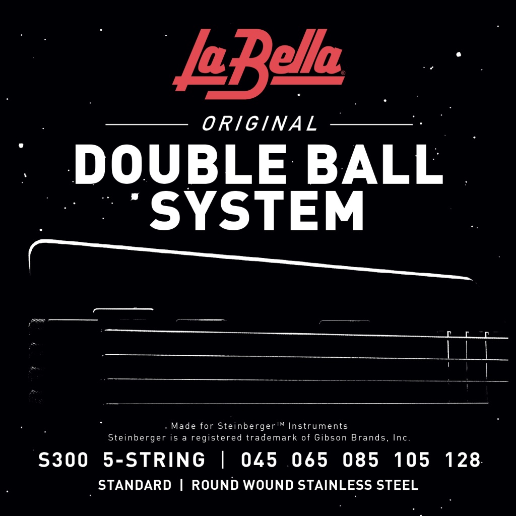 S300 Double Ball Комплект струн для 5-струнной бас-гитары, сталь, 45-128, La Bella